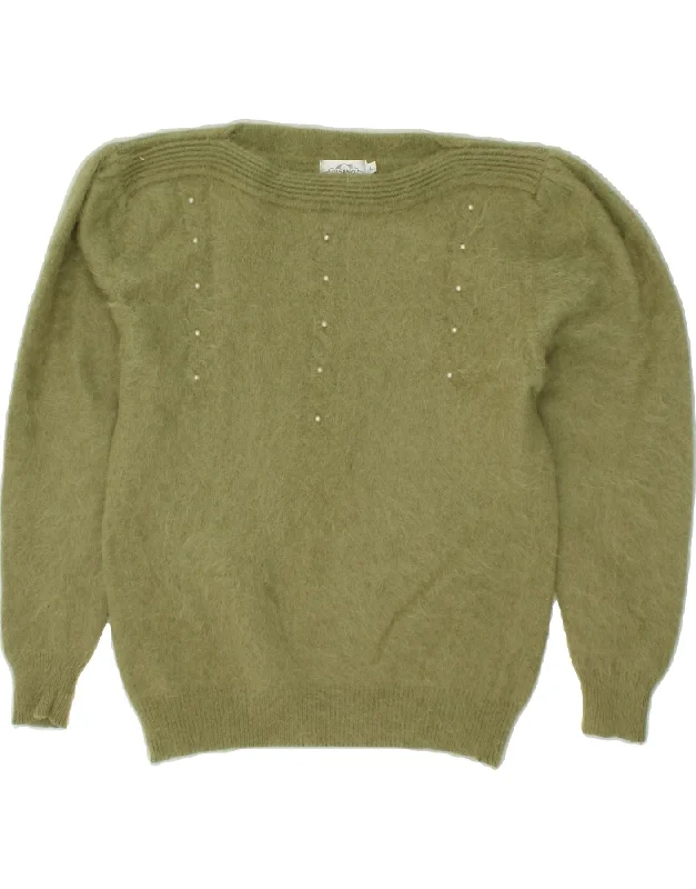 Stock Clearance G.PISANO Womens Boat Neck Jumper Sweater UK 16 Large Green Angora