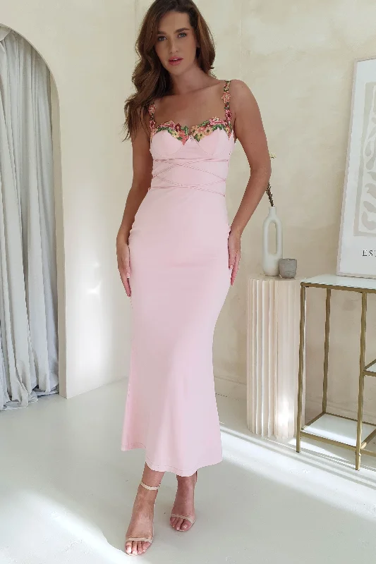 Seasonal Sale Rowan Bodycon Maxi Dress | Baby Pink