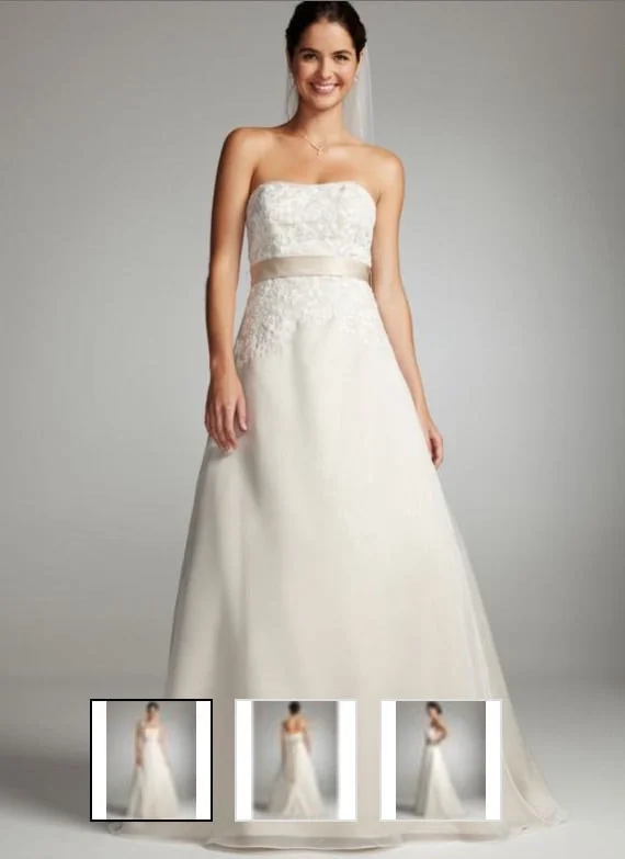 Must-Have Deals David's Bridal Champagne Organza and Lace Wedding Dress