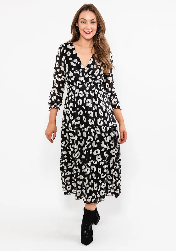 Instant Discount Seventy1 Print Tiered Maxi Dress, Black