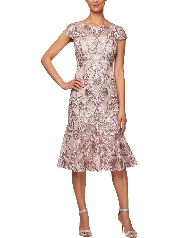 Must-Have Deals Womens Sequined Knee-Length Cocktail Dress