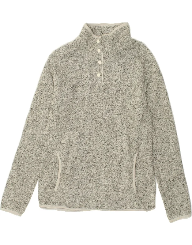 Steals and Deals EDDIE BAUER Womens Zip Fleece Jumper UK 14 Medium Grey Flecked Polyester Steals and Deals EDDIE BAUER Womens Zip Fleece Jumper UK 14 Medium Grey Flecked Polyester