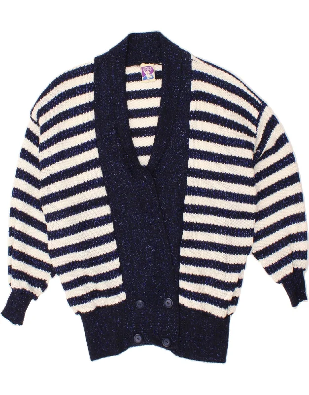 Extra Savings YESSICA Womens Cardigan Sweater EU 42 Large Navy Blue Striped Acrylic