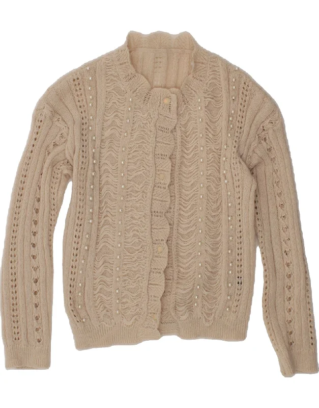 Instant Discount VINTAGE Womens Cardigan Sweater UK 14 Medium Beige