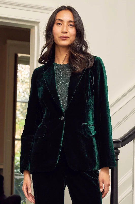 Huge Discounts Asha Velvet Blazer | Emerald