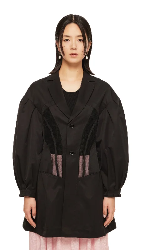 Stock Clearance Puff Sleeves Corseted Coat