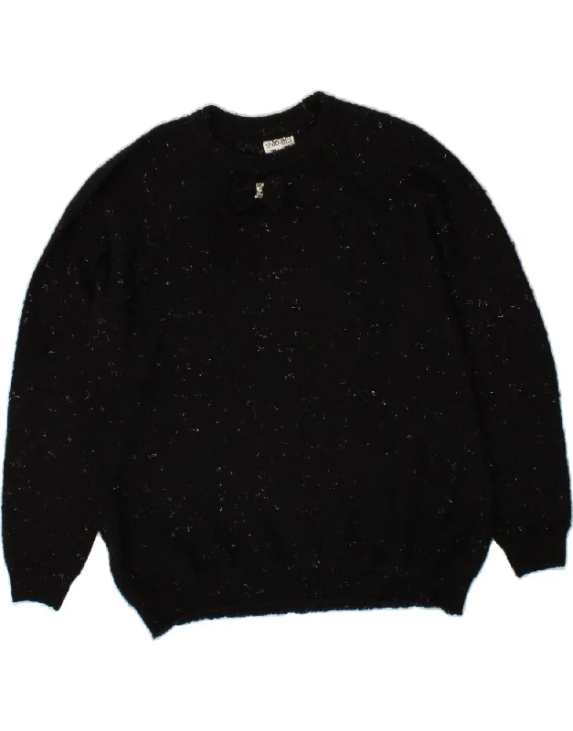 Today Only VINTAGE Womens Crew Neck Jumper Sweater UK 18 XL Black Flecked