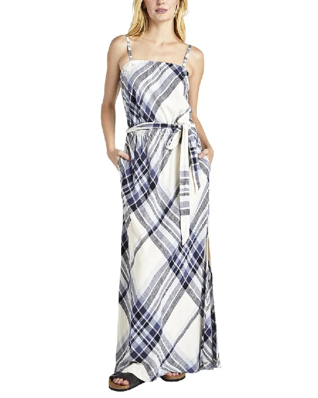 Instant Discount Splendid Annalise Plaid Linen-Blend Maxi Dress
