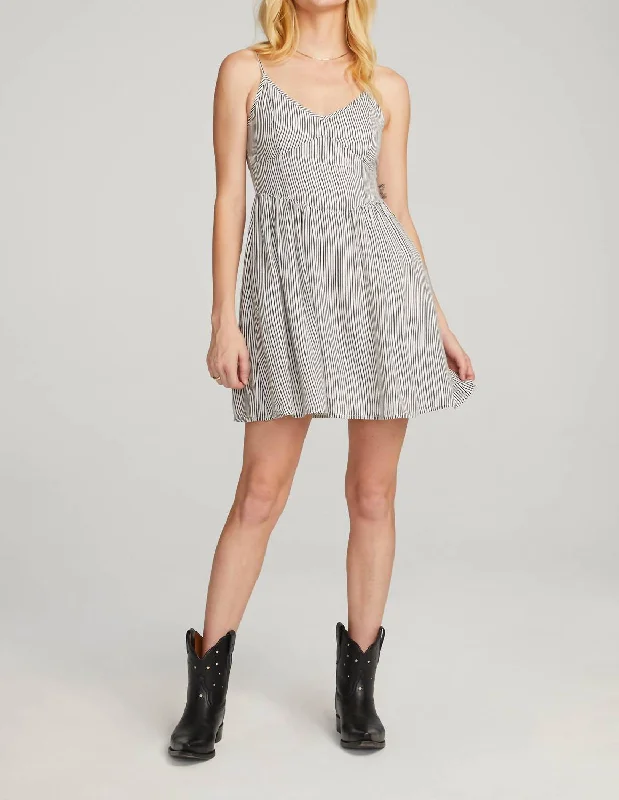 Today’s Deal Juneau Mini Dress In Black/white Stripe