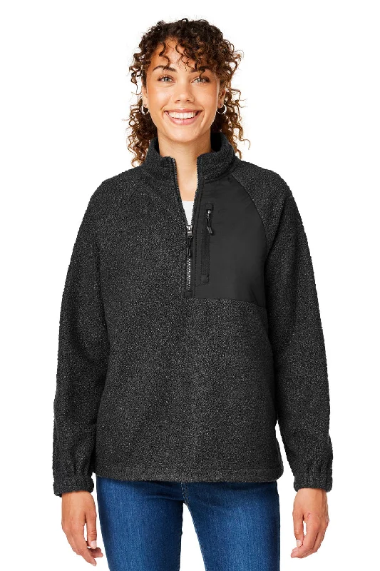 Fantastic Offers North End Womens Aura Sweater Fleece 1/4 Zip Sweatshirt w/ Pockets - Black
