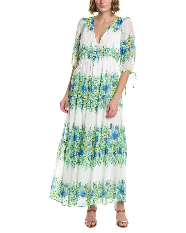 Weekend Special Taylor Printed Swiss Dot Chiffon Maxi Dress