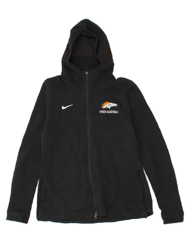 Best Bargains NIKE Womens Graphic Zip Hoodie Sweater UK 16 Large Black Polyester