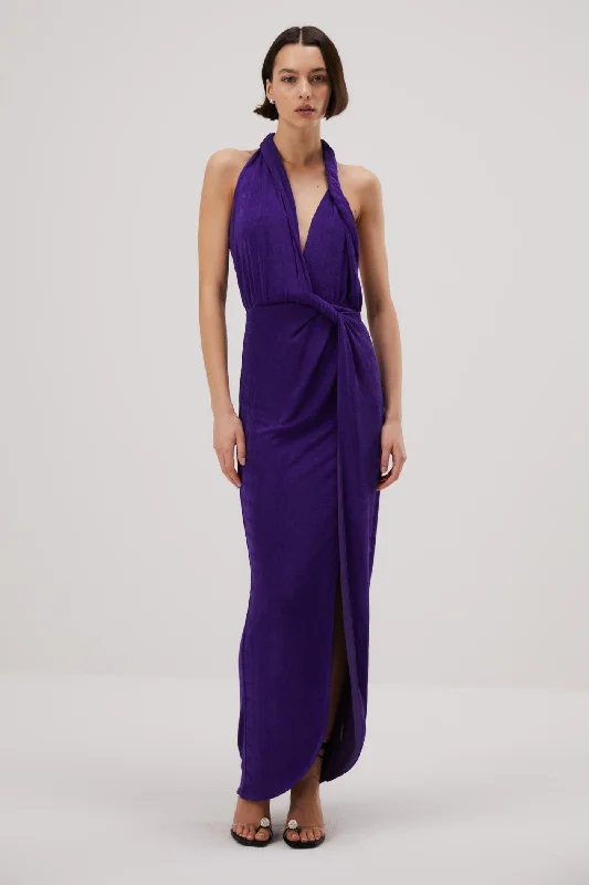 Take Advantage Misha Venetia Slinky Jersey Gown - Ultra Violet