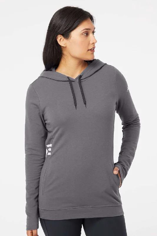 Super Deal Adidas Womens Hooded Sweatshirt Hoodie w/ Pockets - Grey - Closeout