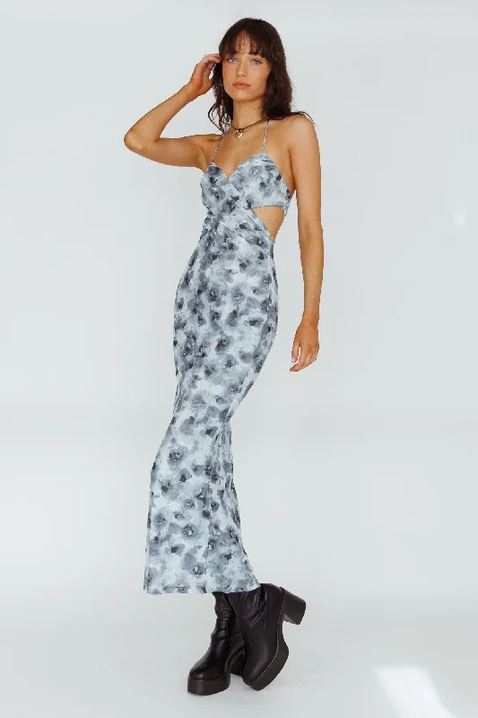 Daily Deals Alivia Tied Back Maxi Dress Floral Black