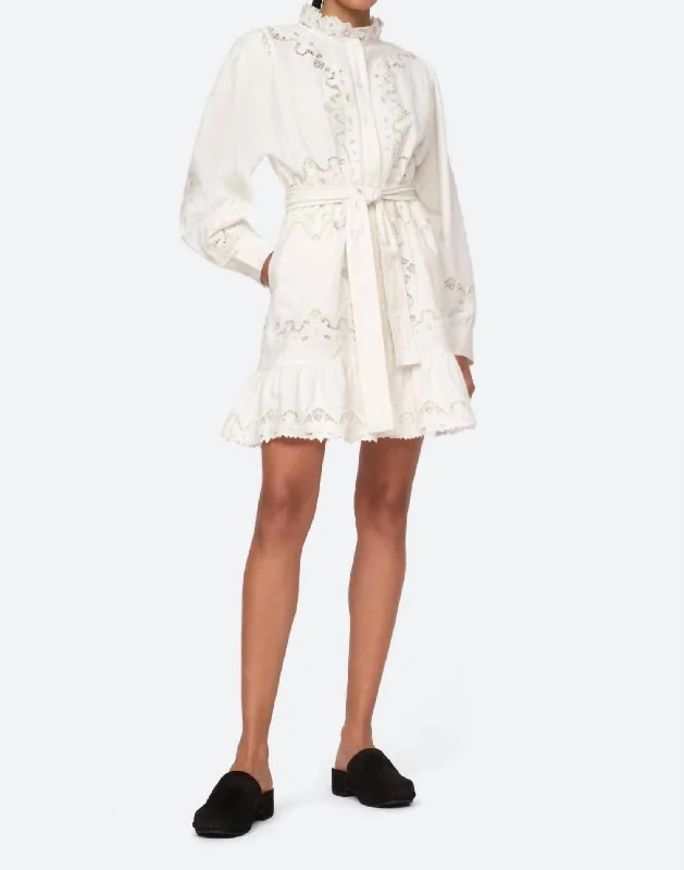 Price Buster Anita Long Sleeve Dress In Ivory