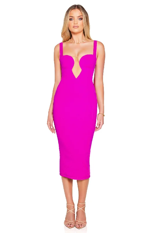Warehouse Sale Nookie Minx Midi Dress - Electric Pink