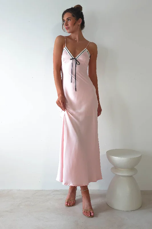 Super Sale Lottie Soft Satin Slip Maxi Dress | Rose Pink