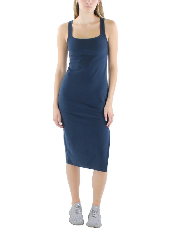 Great Deals Womens Side Slit Polyester Midi Dress