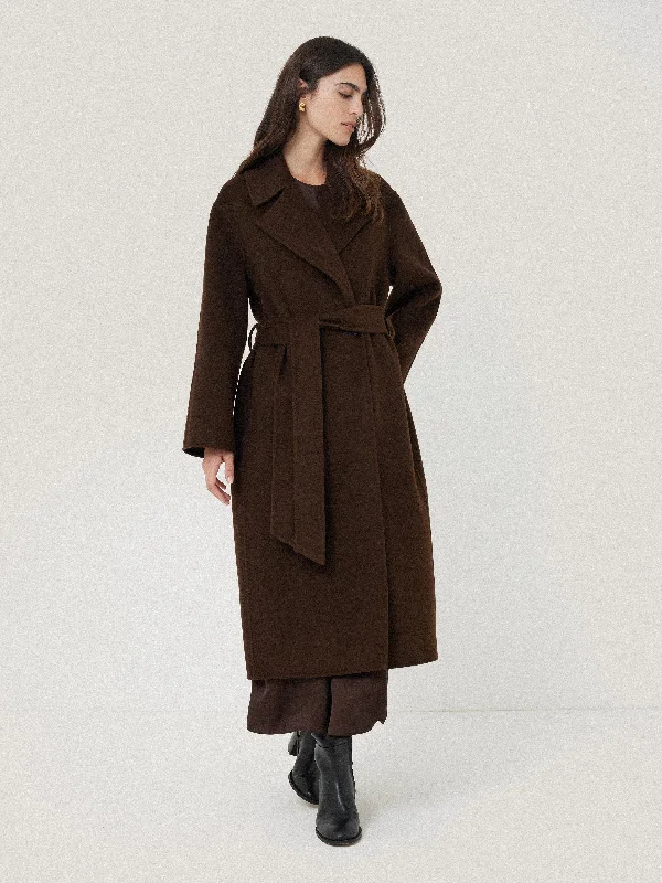 Bargain Prices Double Faced Cocoon Wrap Coat | Chocolate
