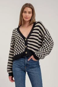 Buy Now Stripe/Checkered Cardigan