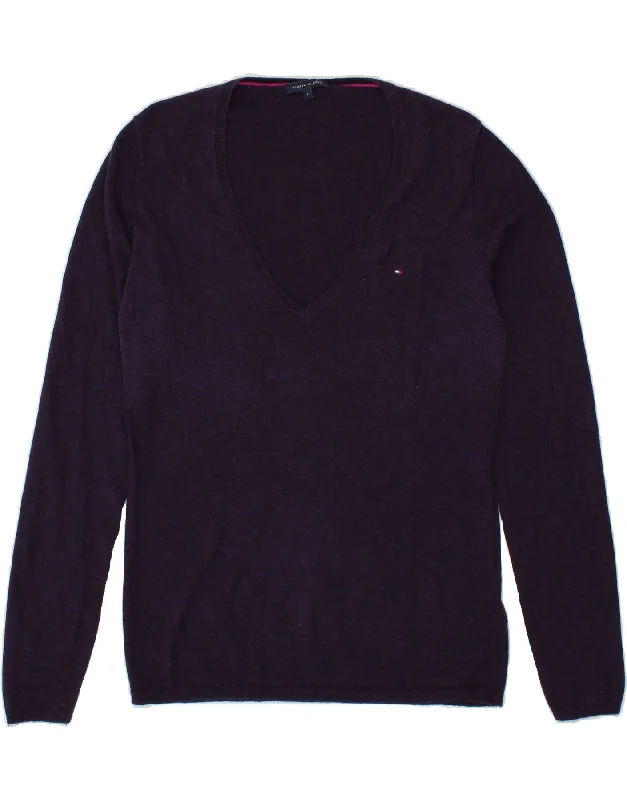 The Best Prices TOMMY HILFIGER Womens V-Neck Jumper Sweater UK 14 Large Navy Blue Wool The Best Prices TOMMY HILFIGER Womens V-Neck Jumper Sweater UK 14 Large Navy Blue Wool