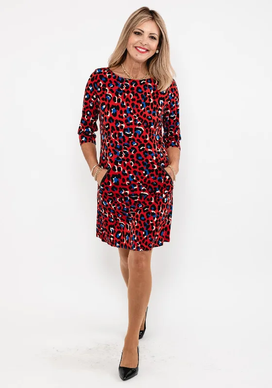 Lowest Price Seventy1 Leopard Print Mini Dress, Red Multi