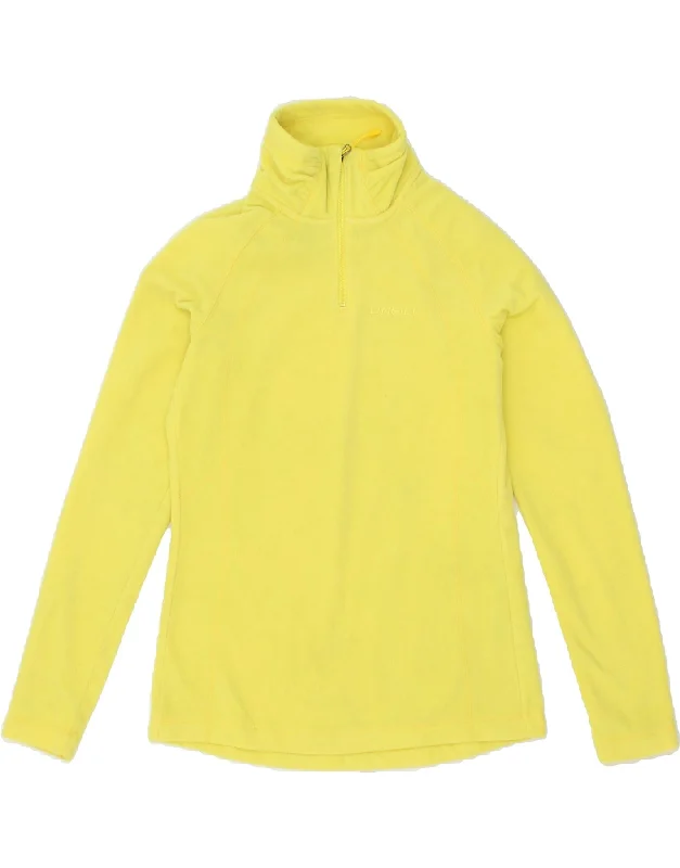 Major Savings O'NEILL Womens Zip Neck Fleece Jumper UK 12 Medium Yellow Polyester