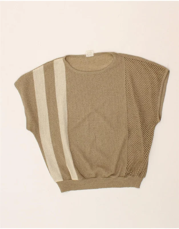Overstock Sale VINTAGE Womens Sleeveless Boat Neck Jumper Sweater IT 42 Medium Beige Overstock Sale VINTAGE Womens Sleeveless Boat Neck Jumper Sweater IT 42 Medium Beige