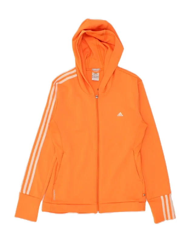 Markdowns ADIDAS Womens Zip Hoodie Sweater UK 18 XL Orange Polyester