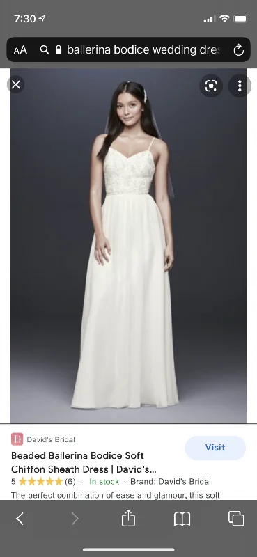 Incredible Offers David's Bridal Beaded Ballerina Bodice Soft Chiffon Shift Dress