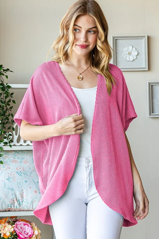 Deep Discounts Dolman Hot Pink Cardigan