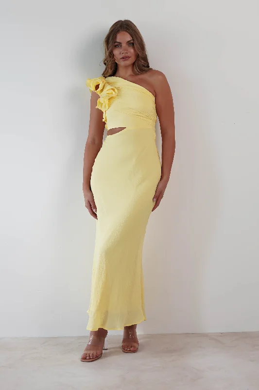 Steals and Deals Logen Ruffle Sleeve Midaxi | Yellow