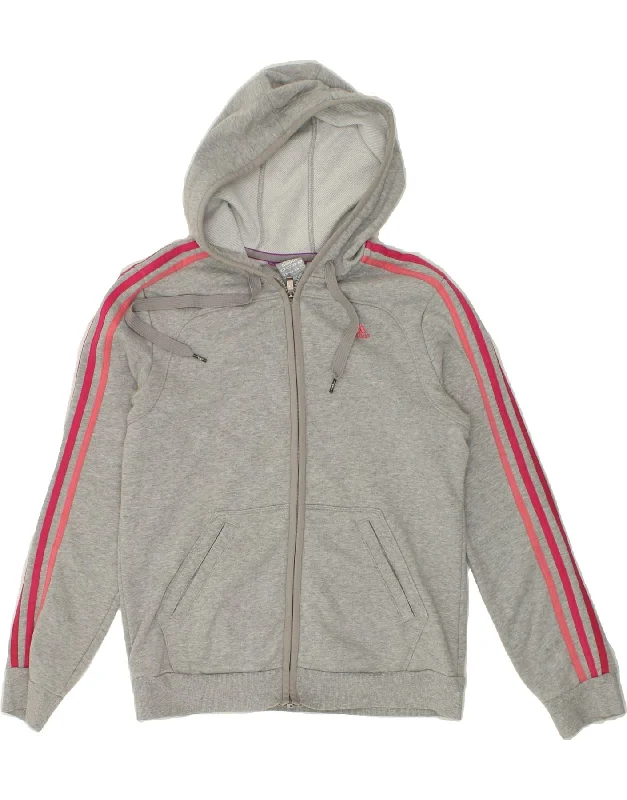 Best Deals ADIDAS Womens Climalite Zip Hoodie Sweater UK 12/14 Medium Grey