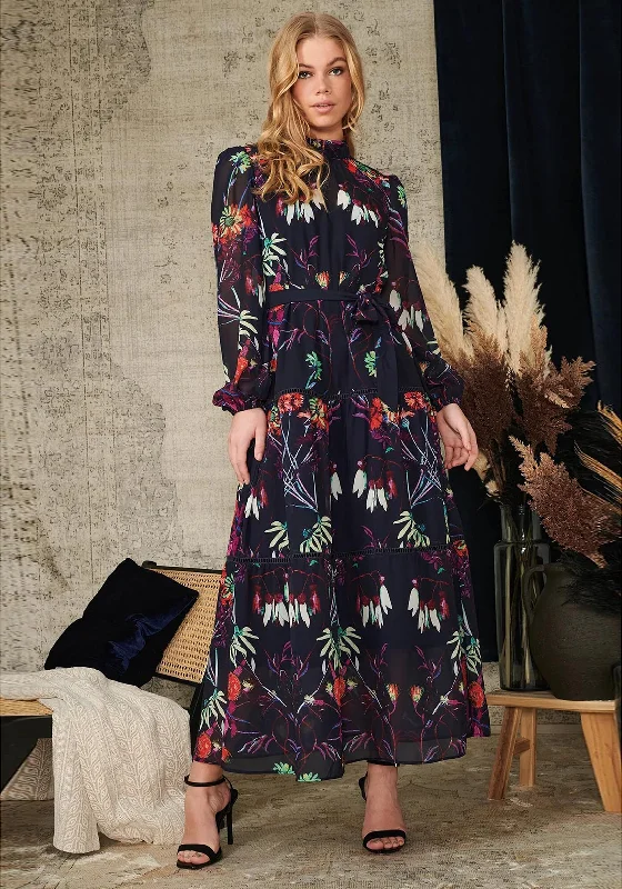 Crazy Deals Hope & Ivy Ginerva Maxi Dress, Navy Multi