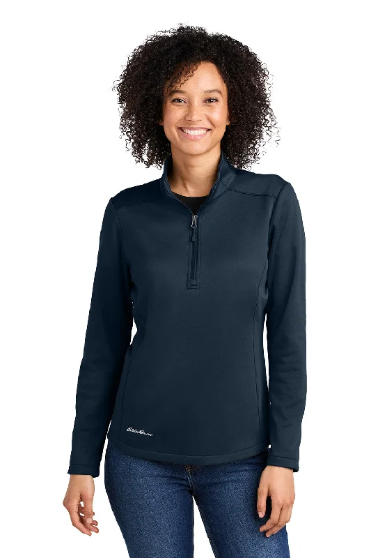 Must-Have Deals Eddie Bauer Womens Smooth Fleece 1/4 Zip Sweatshirt - River Navy Blue - New