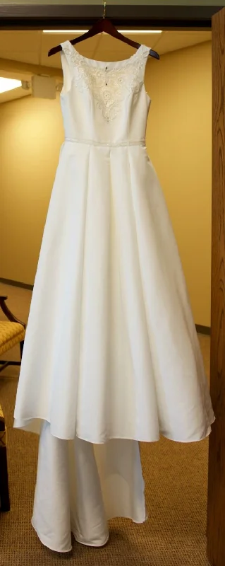 Fantastic Offers David's Bridal Ball Gown with Dropped Waist and Beaded Illusion N
