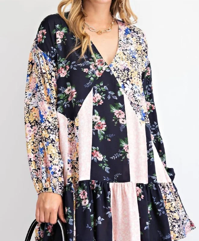New Arrival Floral Printed Tunic Dress In Multicolor