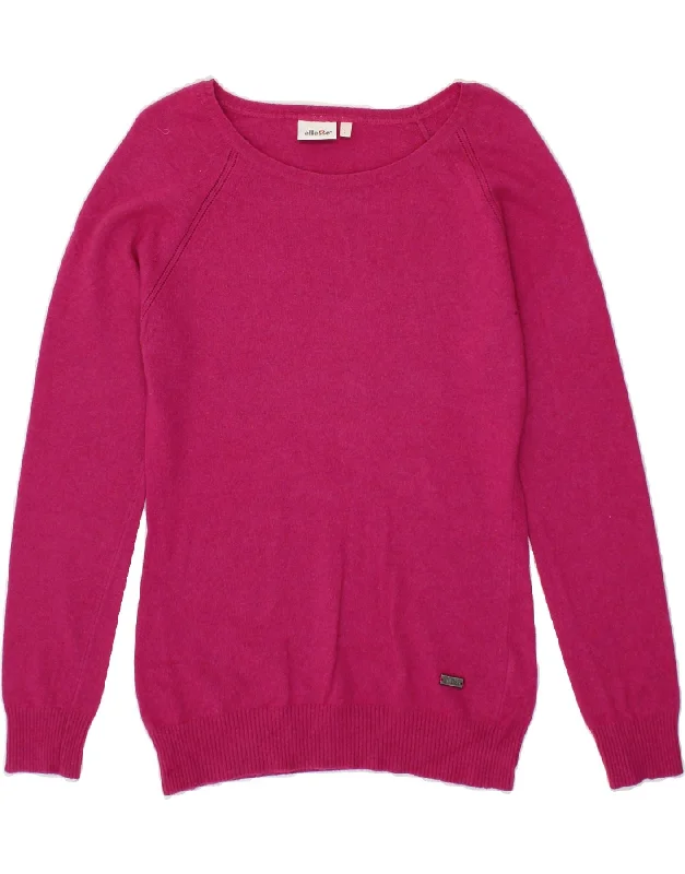 Overstock Sale ELLESSE Womens Boat Neck Jumper Sweater UK 14 Large Pink Wool