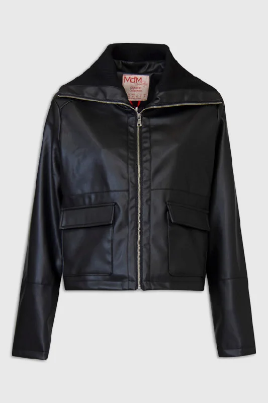 Best Bargains Md'M Black Leather Jacket