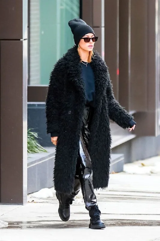 Lowest Prices Hailey Bieber Black Long Coat