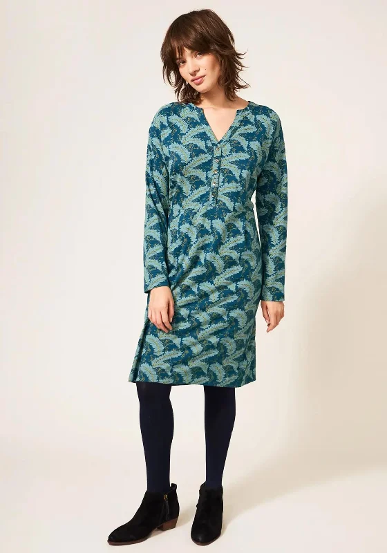Major Savings White Stuff Tammy Cotton Jersey Dress, Teal Multi