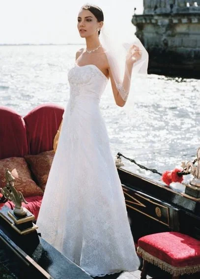 Big Discounts David's Bridal Allover Lace A-Line Gown with Beaded Motif Detail