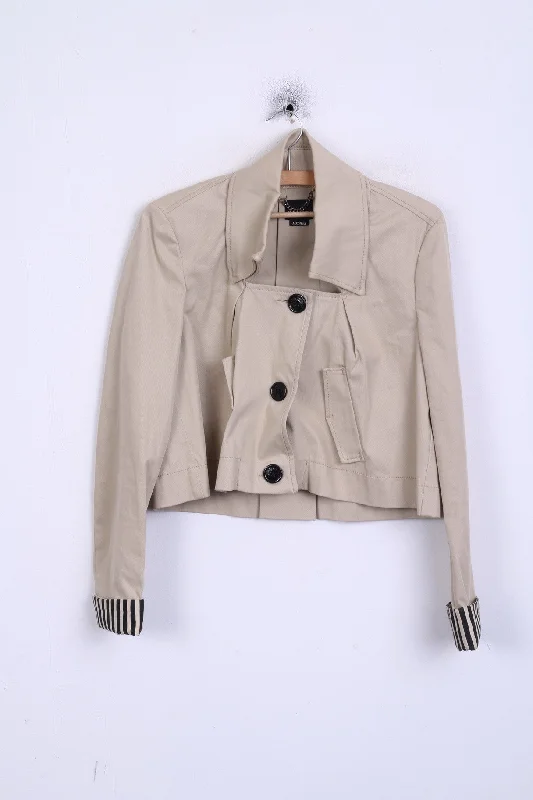 Last Chance MISS SIXTY Womens M Crop Blazer Elegance Cotton Jacket Bolero Beige