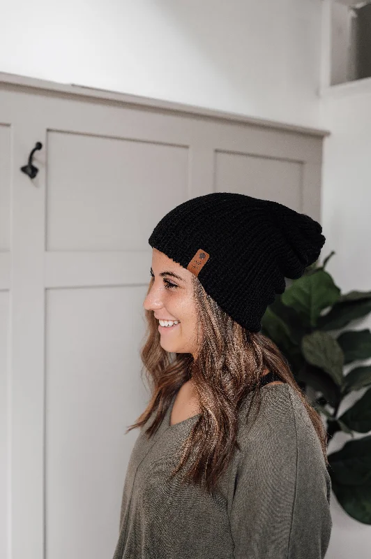 Discount Deals Woodland Knit Beanie - Black