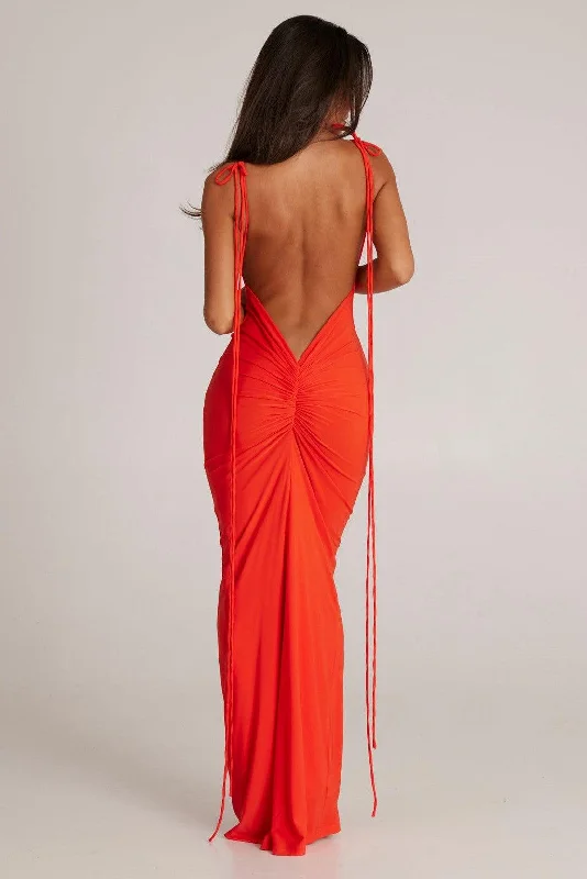 Weekend Deal Jiani Gown - Tangerine