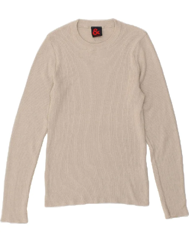 Stock Clearance DOLCE & GABBANA Womens Crew Neck Jumper Sweater IT 46 Large Grey Cotton