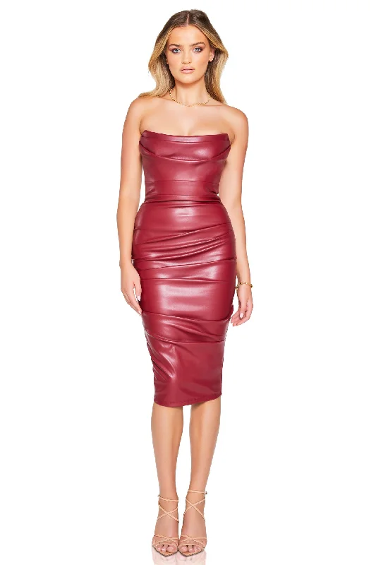 Super Savings Nookie Leona Strapless Midi Dress - Wine