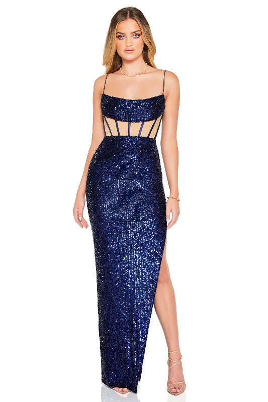 Weekend Flash Sale Nookie Sloane Illusion Gown - Sapphire