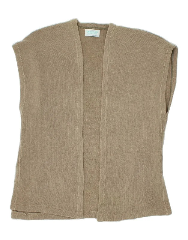 Special Discount BENETTON Womens Sleeveless Cardigan Sweater One Size Grey Lambswool Special Discount BENETTON Womens Sleeveless Cardigan Sweater One Size Grey Lambswool